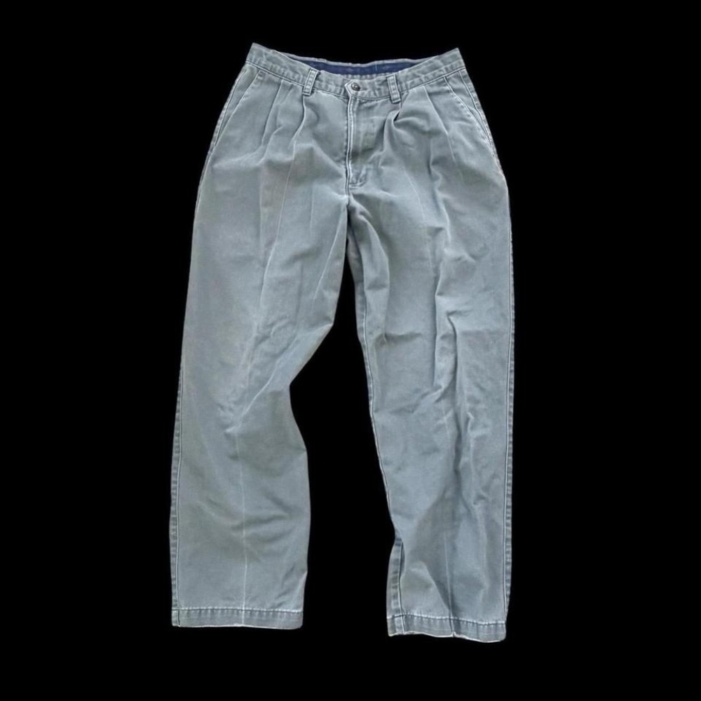 Vintage 90s Dockers Green Pleated Faded Khaki Pants Men's 30x28 Distressed